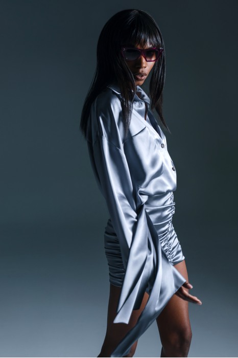 GRAY SKIRT NIA - SILK