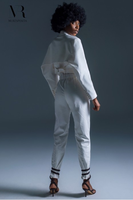 Białe Spodnie DŻAMILIA - drobny sztruks