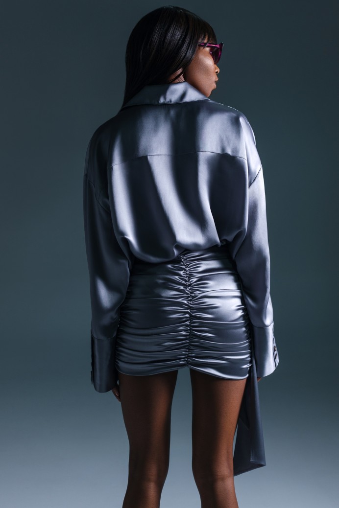GRAY SKIRT NIA - SILK