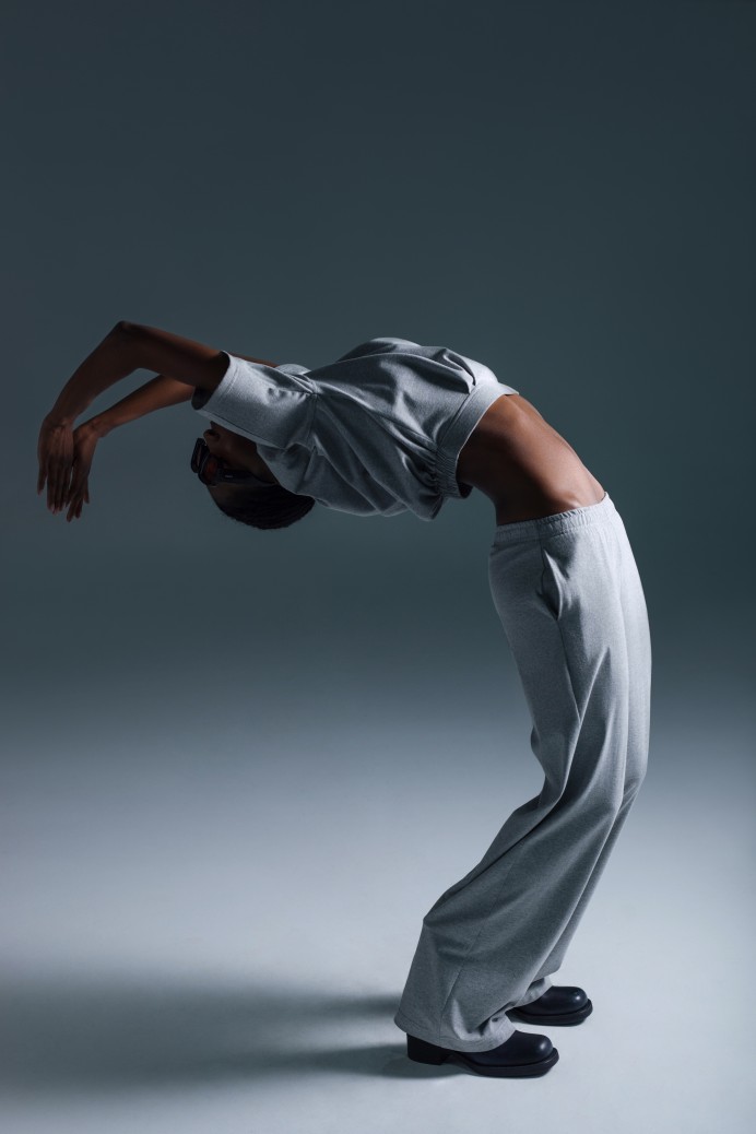 GRAY LONG PANTS ABEO