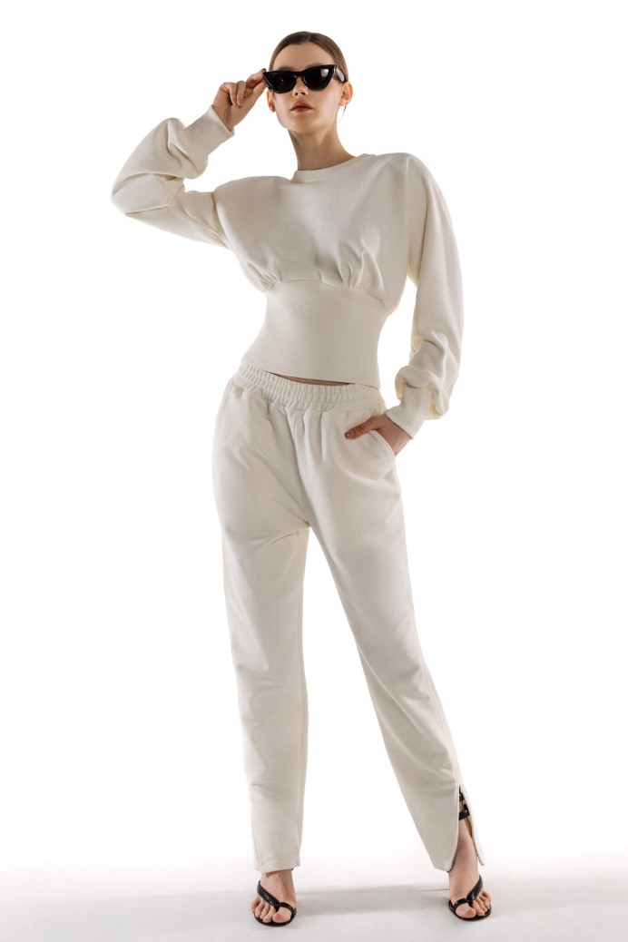 Teri waniliowa bluza dresowa Teri waniliowa bluza dresowa