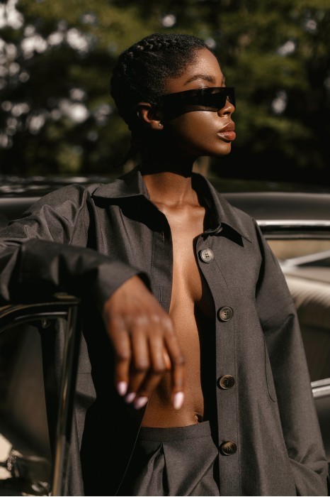 BLAISE GRAPHITE BLOUSE