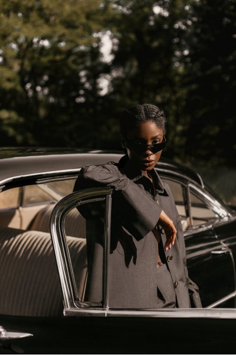 BLAISE GRAPHITE BLOUSE