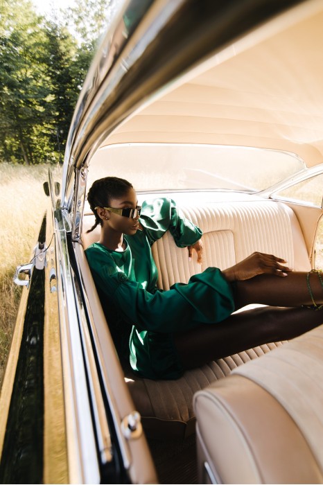 ANAIS BOTTLE GREEN DRESS