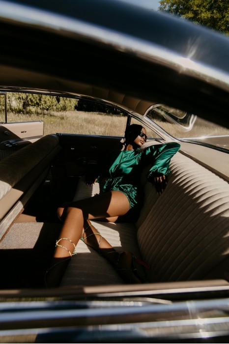 ANAIS BOTTLE GREEN DRESS