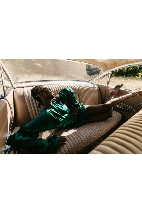 ANAIS BOTTLE GREEN DRESS